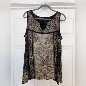 Elegant Black and Gold Sleeveless Top